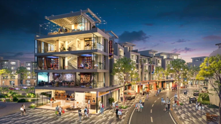 Mô hình shophouse đa công năng tại The Infinity Phú Quốc kết hợp lưu trú, thương mại và đầu tư tạo dòng tiền kép bền vững.